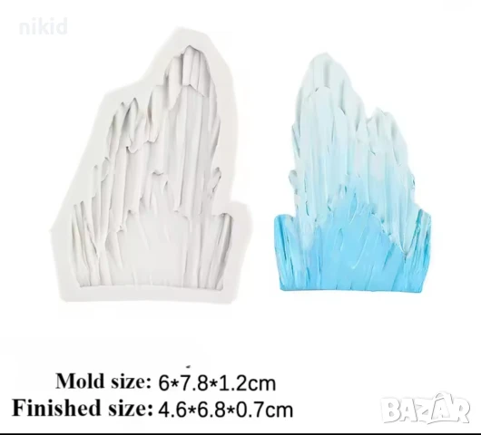 Айсберг лед ледове кристал силиконов молд форма фондан шоколад гипс декор торта, снимка 2 - Форми - 51380108