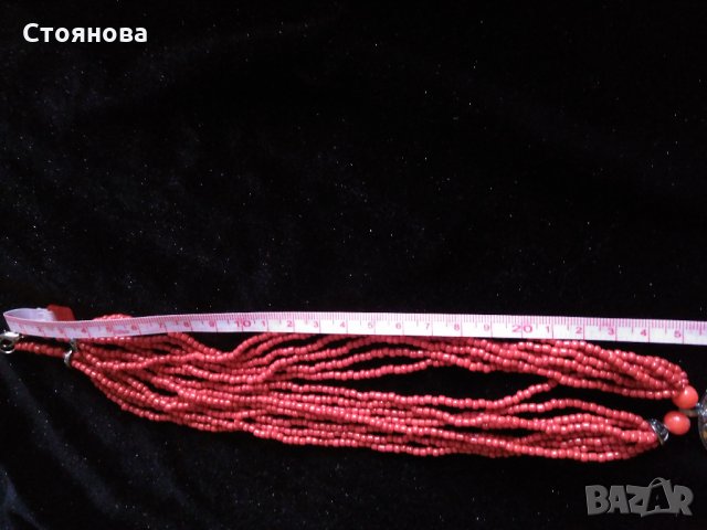 Ефектно дамско червено колие , снимка 4 - Колиета, медальони, синджири - 27671446