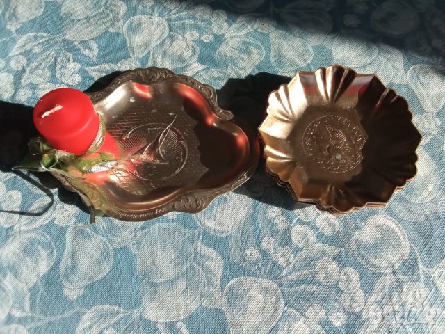 Метални чинийки и метална бонбониера, руски, снимка 2 - Чинии - 32364094