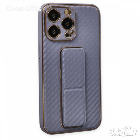 Противоударен кейс със стойка за iPhone 15 Plus, TP-36, Сив Карбон, снимка 2 - Калъфи, кейсове - 43032070