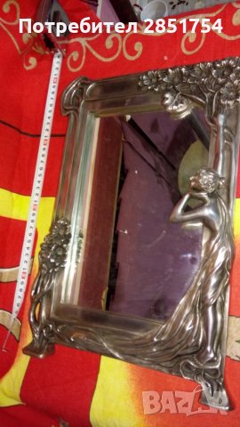Колекционерско огледало с масивна посребрена рамка, снимка 5 - Други ценни предмети - 31223179