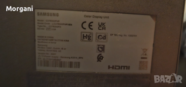 Монитор Samsung 27 инча с пневматична стойка, снимка 4 - Монитори - 52629045