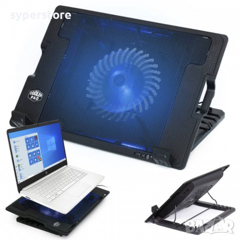 Поставка за лаптоп 9-17" Digital One SP00628 M25, 5 степени наклон, 140mm вентилатор, usb хъб, снимка 2 - Лаптоп аксесоари - 39492021