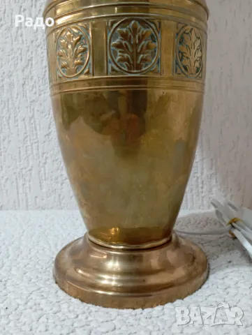 Комплект от две много големи старинни месингови лампи - лампа, снимка 3 - Антикварни и старинни предмети - 47967039