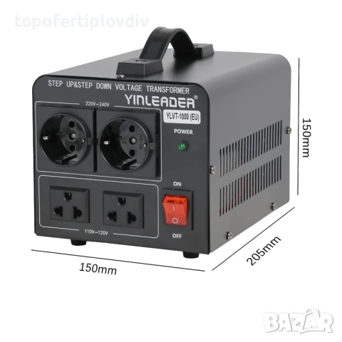 Трансформатор на напрежение, преобразуване от AC 110V,Yinleader VTEU-1000 към AC 220V, снимка 3 - Друга електроника - 51119085