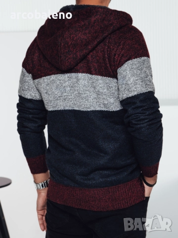 Мъжки изолиран пуловер с качулка, 2цвята , снимка 5 - Пуловери - 52476983