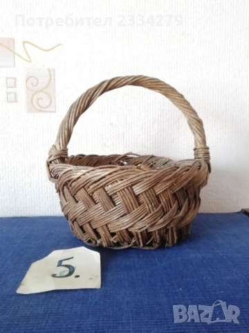 Стари ръчно плетени кошници от различни майстори в  различни  години, снимка 13 - Антикварни и старинни предмети - 52275283