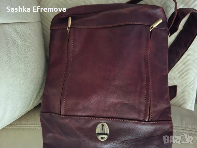 Нова раница от естествена кожа , снимка 4 - Чанти - 51344234