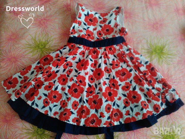 Детска рокля на макове, 5 - 6 г.