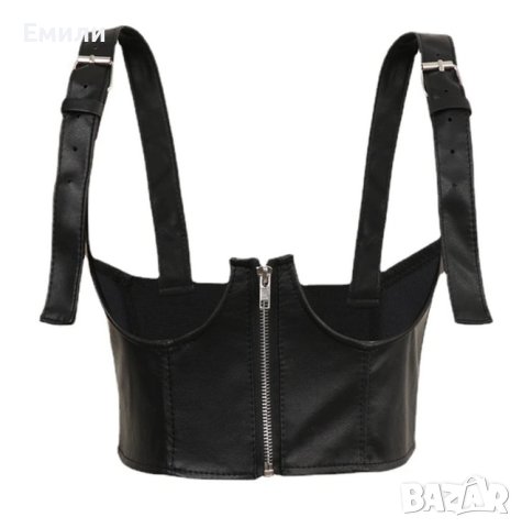 Кожен харнес корсет колан под бюста с цип, катарами и презрамки р-р S , снимка 3 - Корсети, бюстиета, топове - 43683261