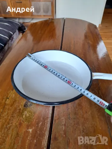 Стар емайлиран тиган #4, снимка 2 - Други ценни предмети - 49678545