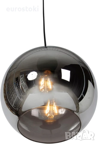 Qazqa - Висяща лампа черна с огледално стъкло в стил Арт Деко, за таван. Подходяща за LED E27 за 1 к, снимка 4 - Лампи за таван - 52030283