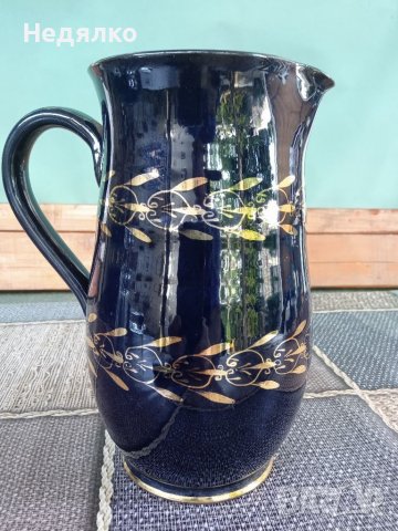 Стара красива кана,керамика,кобалт, снимка 3 - Антикварни и старинни предмети - 37192750