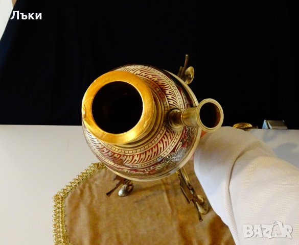 Бронзово наргиле 3.2 кг,клетъчен емайл. , снимка 11 - Антикварни и старинни предмети - 26905624