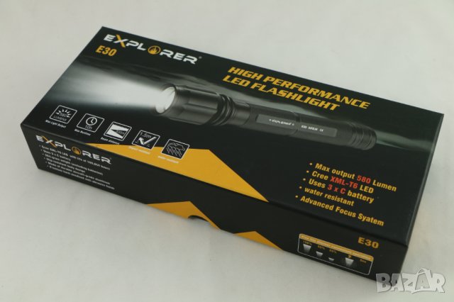  мощен фенер 580 lm, Explorer E30, Германия, снимка 7 - Прожектори - 25510779