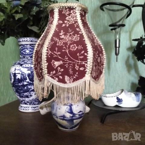 Делфт стара нощна лампа  , снимка 3 - Настолни лампи - 37630692