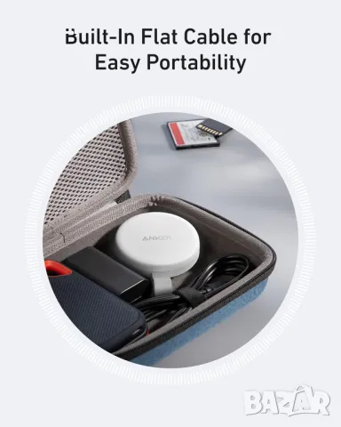 Anker MagGo USB-C адаптер, преносим магнитен четец на SD и TF карти с вграден кабел, черен, снимка 5 - Селфи стикове, аксесоари - 47435941