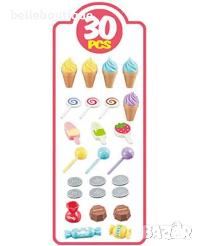 Детска музикална количка магазин-сладкарница за сладоледи, близалки и бонбони, снимка 2 - Образователни игри - 48937307