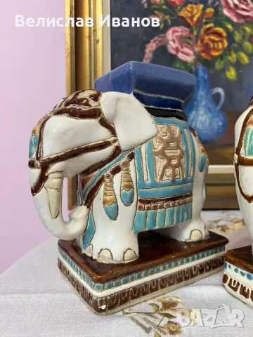 Винтидж керамични слончета в перфектно състояние. 3 броя., снимка 8 - Антикварни и старинни предмети - 49670652