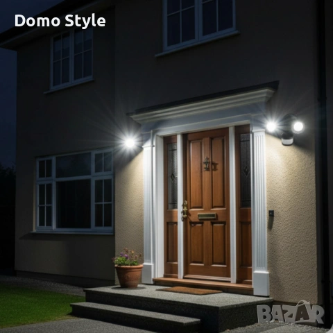 LED външна лампа със сензор за движение, 16W 1900LM 5000K дневна светлина, IP65 водоустойчиви прожек, снимка 2 - Лампи за стена - 53265665
