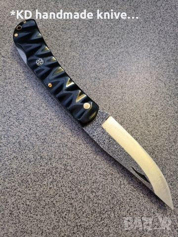 Сгъваем нож ръчно изработен от N690co стомана, снимка 2 - Ножове - 44880168