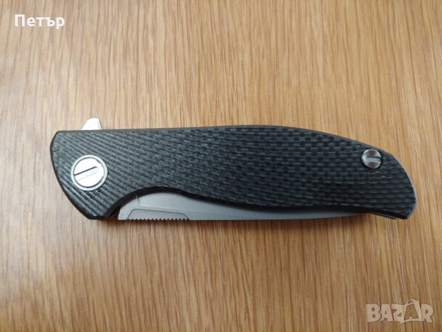 Сгъваем нож Green Thorn F95 HATI дръжка титан карбон острие D2, снимка 3 - Ножове - 27754062