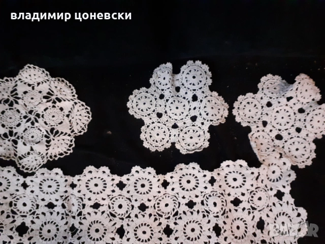 Ръчно плетени карета,каре ,мильо,плетиво за масички и секции, снимка 5 - Декорация за дома - 53606724