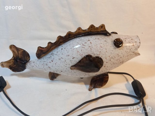 Стъклена риба лампа Murano, снимка 7 - Настолни лампи - 39146449