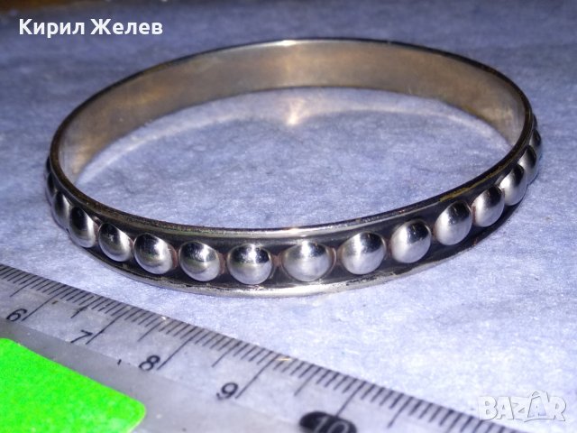 СТИЛНА ПОСРЕБРЕНА ВИНТИДЖ - АРТ МЕСИНГОВА ГРИВНА 26542, снимка 2 - Гривни - 40867708