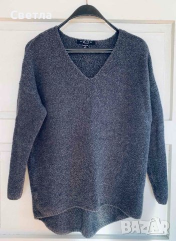 Пуловери AMISU, по 10 лв - черен S и сив XS. Букле, Кройка свободна, с удължена задна част, снимка 4 - Блузи с дълъг ръкав и пуловери - 44010816