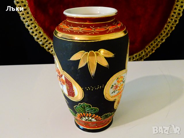 Японска ваза костен порцелан,злато,Satsuma. , снимка 2 - Вази - 37156453