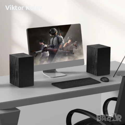 Комплект активни стерео колони Elimavi BT-04 30W с 4" говорители и тон контрол (настолни/рафтови), снимка 2 - Тонколони - 52941347