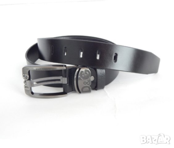 Мъжки спортен колан Dolce&Gabbana 1664, естествена кожа, черен, снимка 2 - Колани - 43514714