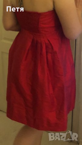 Дамска официална червена сатенена рокля, снимка 3 - Рокли - 24854546