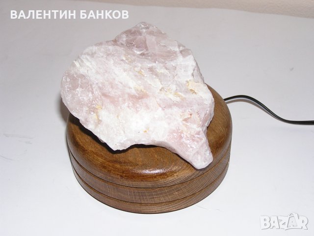 РОЗОВ КВАРЦ - НОЩНА ЛАМПА, снимка 10 - Настолни лампи - 24956463