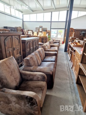 НОВИ ! УНИКАТ! Дивани Естествена Кожа с косъм Елен внос от Германия , снимка 17 - Дивани и мека мебел - 37674650