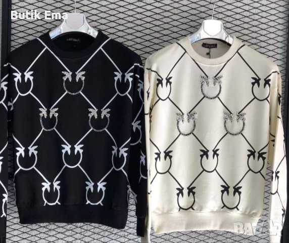 Дамски блузи памук и еластан, логото е с камъчета , снимка 1 - Блузи с дълъг ръкав и пуловери - 43211158