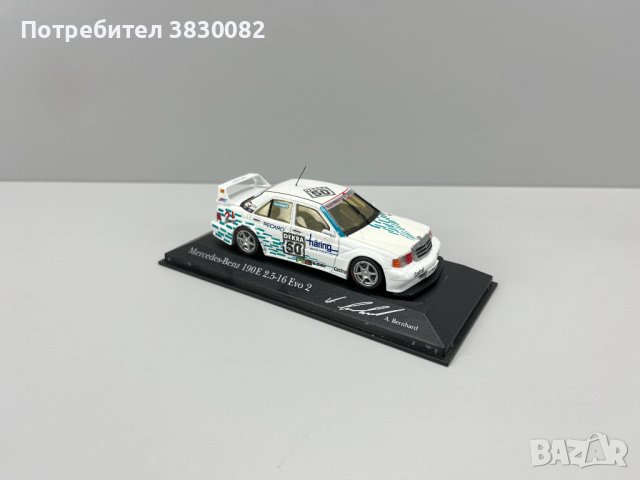 Mercedes Benz 190E Evo 2 метална количка макет 1:43 Minichamps, снимка 4 - Колекции - 43822028