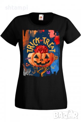 Дамска тениска Halloween 10,Halloween,Хелоуин,Празник,Забавление,Изненада,Обичаи,, снимка 2 - Тениски - 38146651