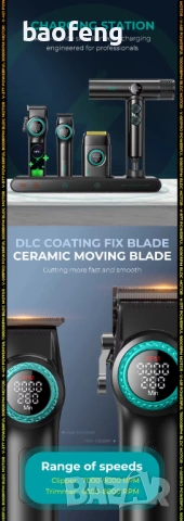 Нов 32 части VGR Stepless 4 в 1 за барбер / фризьори Професионален комплект машинки за подстригване , снимка 10 - Фризьорски принадлежности - 53525179