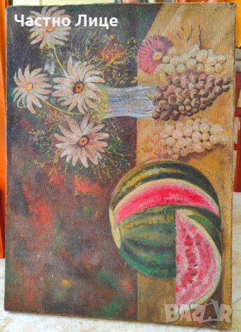 Много Стара Русенска Картина Натюрморт м.б. платно 1930те г, снимка 6 - Антикварни и старинни предмети - 44114771