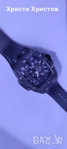 Мъжки луксозен часовник Hublot Spirit of Big Bang Tourbillon Carbon Limited Edition , снимка 4 - Мъжки - 36619117