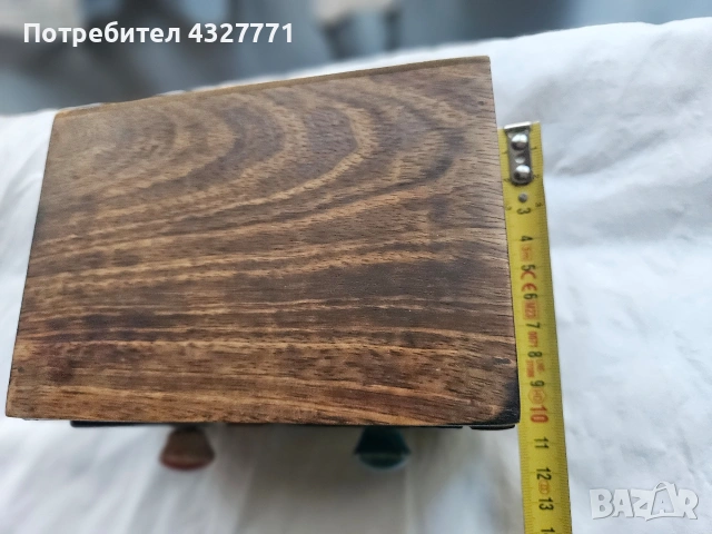 Декоративен миниатюрен шкаф от дърво и порцелан декорация украса, снимка 3 - Декорация за дома - 53213547