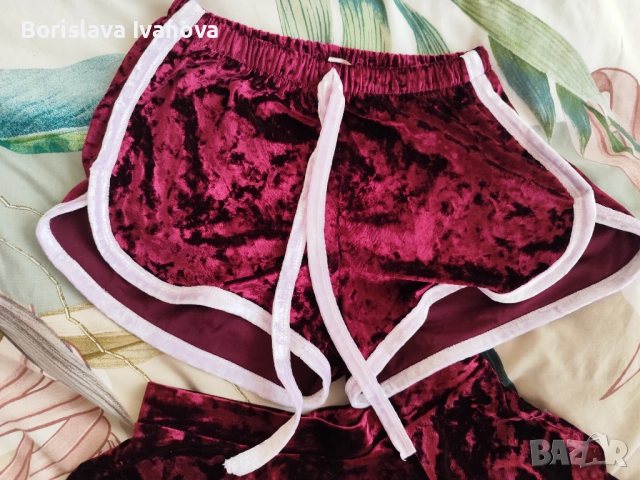 Комплект плюшен велур от три части, уникален секси и много удобен, снимка 2 - Комплекти - 52172218