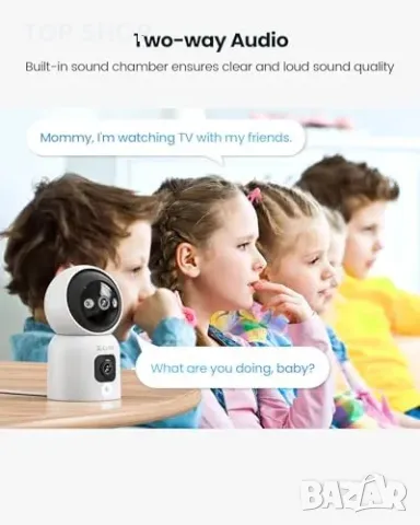 Нова ZOSI Камера за вътрешно наблюдение 360°, бебе/домашен любимец мониторинг, снимка 5 - IP камери - 49956823