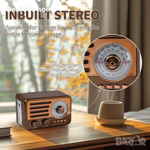  Ретро радио с USB и Bluetooth Cason , снимка 3 - Радиокасетофони, транзистори - 49858864