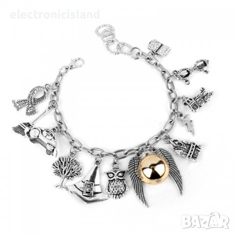 Гривна Хари Потър, Harry Potter, тип Пандора, комплект с 12 закачени елемента, снимка 7 - Гривни - 37024847