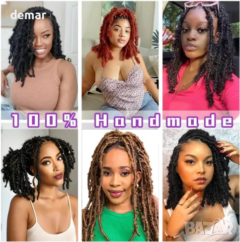 Екстеншъни, заплетени пеперудени локове (30 см (опаковка от 8), #1B), снимка 2 - Аксесоари за коса - 49241801