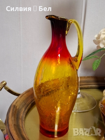 Винтидж стомна Арт стъкло 