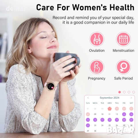 Brenth Смарт часовник за жени с функция за обаждане, IP68, iOS/Android, снимка 7 - Смарт часовници - 52414927